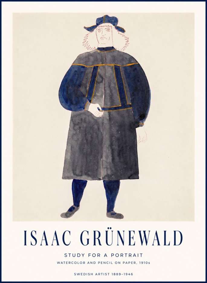 Isaac Grünewald Study for a Portrait No1 - Poszter