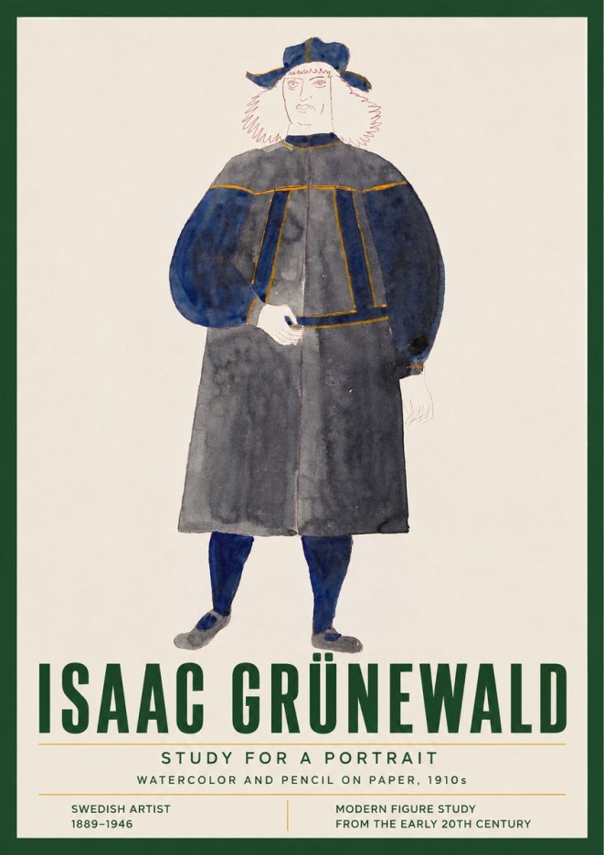 Isaac Grünewald Study for a Portrait No4 - Poszter