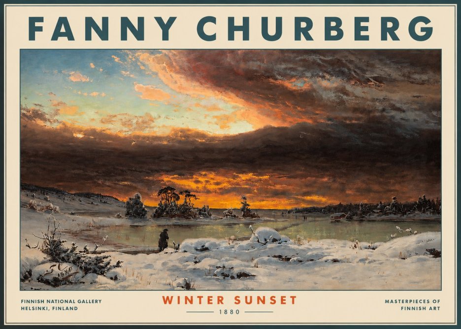 Fanny Churberg Winter Sunset No3 - Poszter