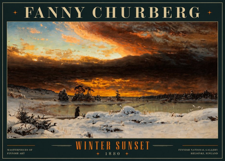 Fanny Churberg Winter Sunset No5 - Poszter