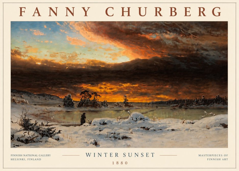 Fanny Churberg Winter Sunset No6 - Poszter