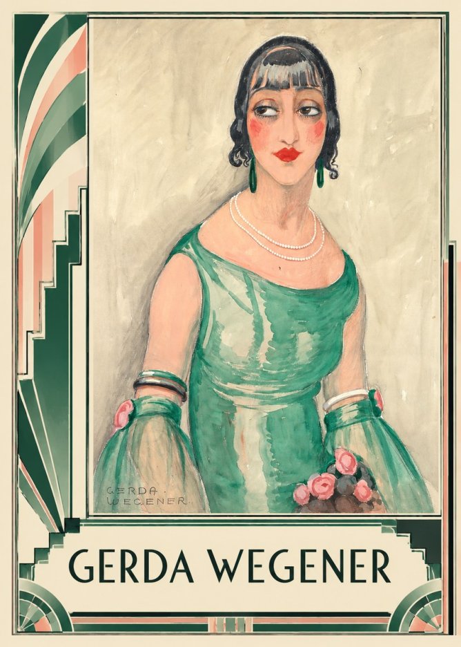 Gerda Wegener Portrait of a Woman in Green Dress No2 - Poszter
