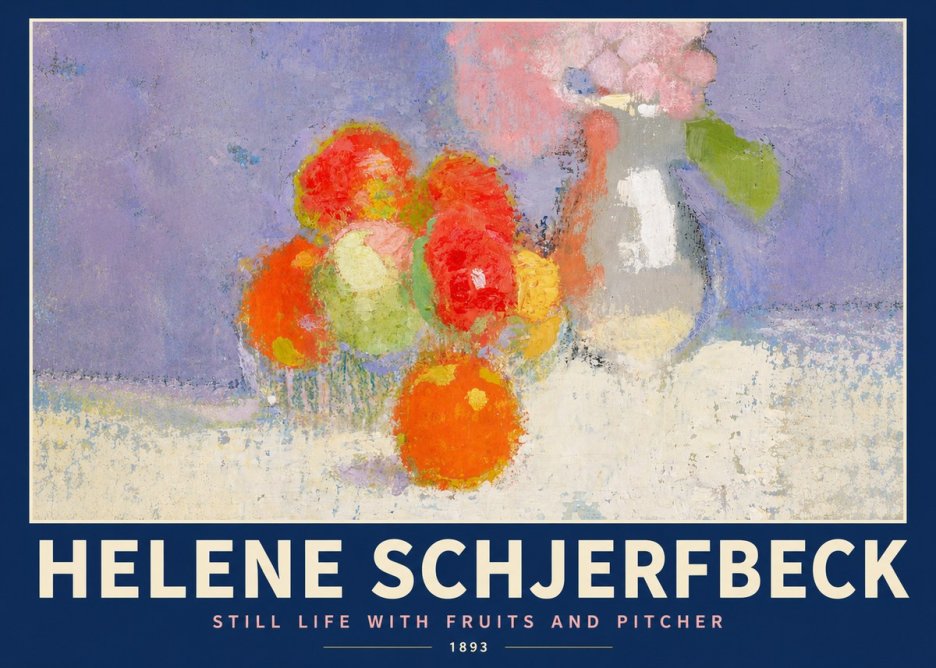 Helene Schjerfbeck Still Life with Fruits and Pitcher No4 - Poszter