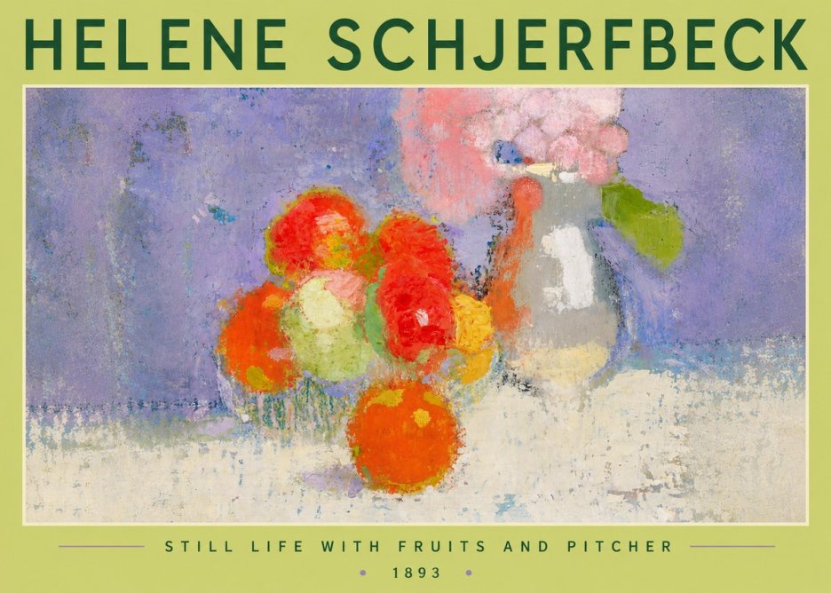 Helene Schjerfbeck Still Life with Fruits and Pitcher No6 - Poszter