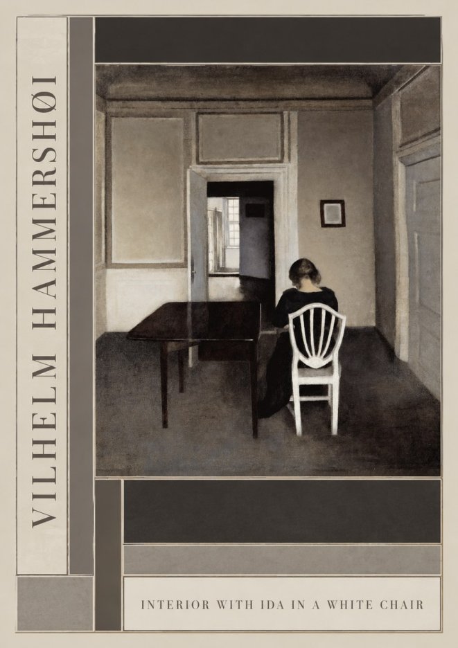 Vilhelm Hammershøi Interior with Ida in a White Chair No2 - Poszter