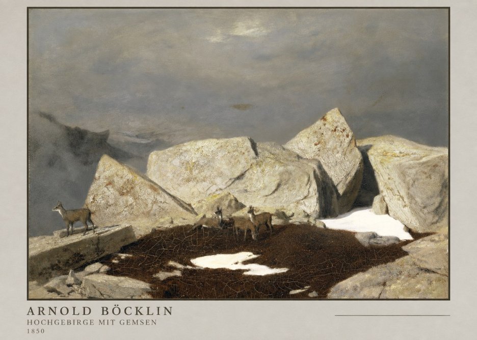 Arnold Böcklin Hochgebirge Mit Gemsen No4 - Poszter