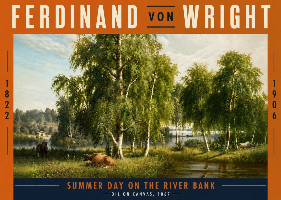 Ferdinand von Wright Summer Day on the River Bank No5 - Poszter