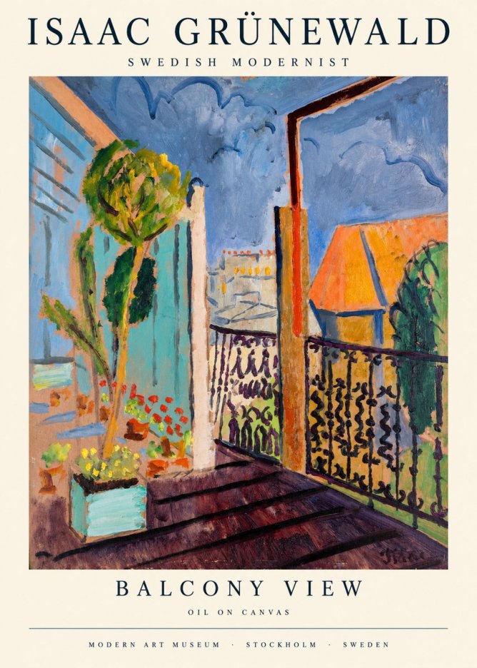 Isaac Grünewald The Balcony No3 - Poszter