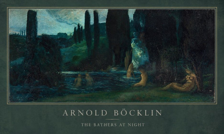 Arnold Böcklin The Bathers at Night No1 - Poszter