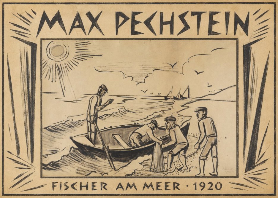 Max Pechstein Fischer Am Meer - 1920 No1 - Poszter