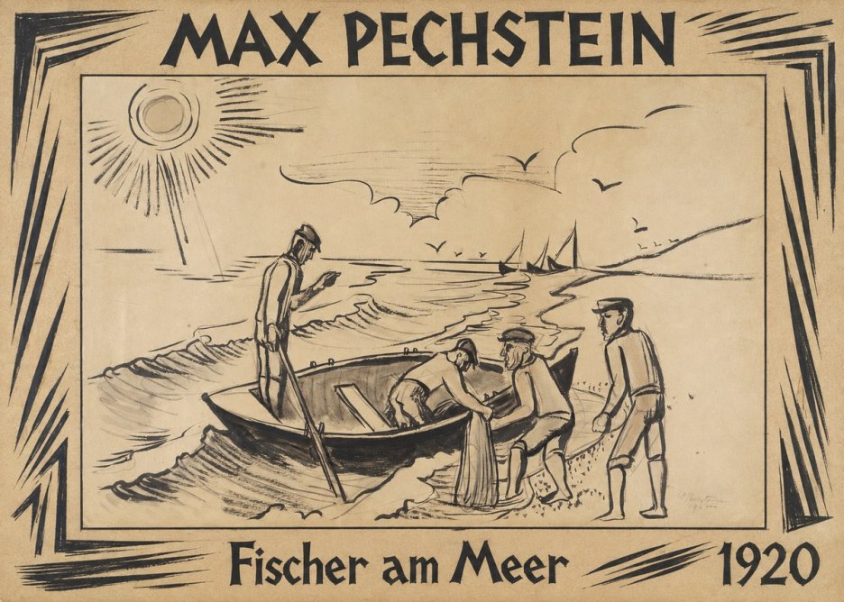Max Pechstein Fischer Am Meer - 1920 No2 - Poszter