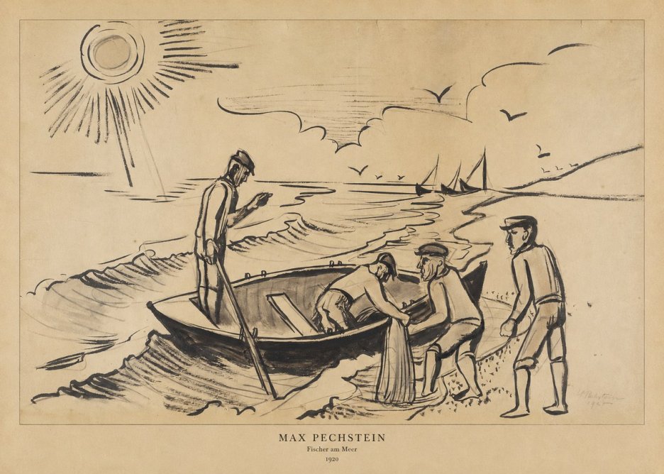 Max Pechstein Fischer Am Meer - 1920 No6 - Poszter