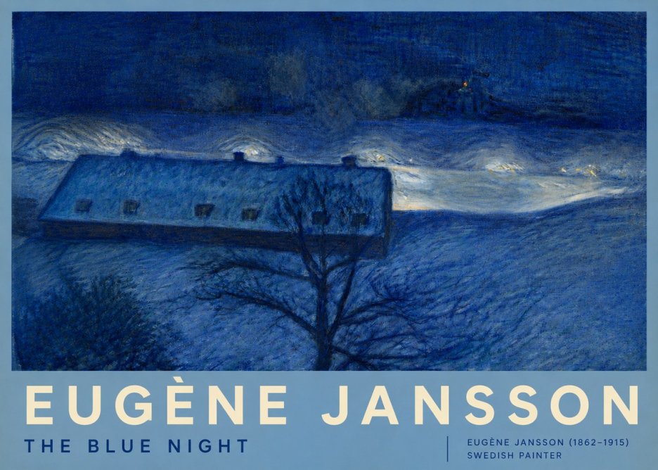 Eugène Jansson The Blue Night No3 - Poszter