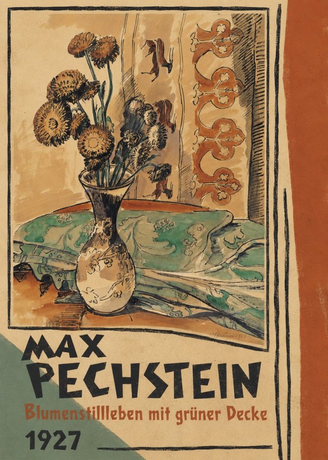Max Pechstein Blumenstillleben Mit Grüner Decke No2 - Poszter