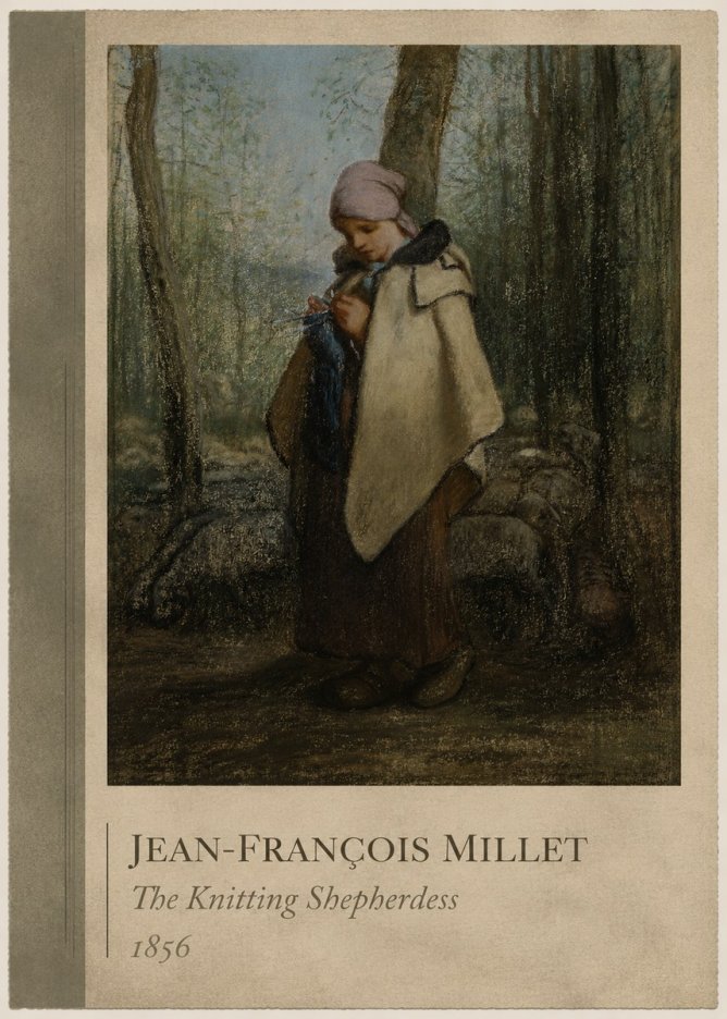 Jean-François Millet The Knitting Shepherdess · 1856 No2 - Poszter