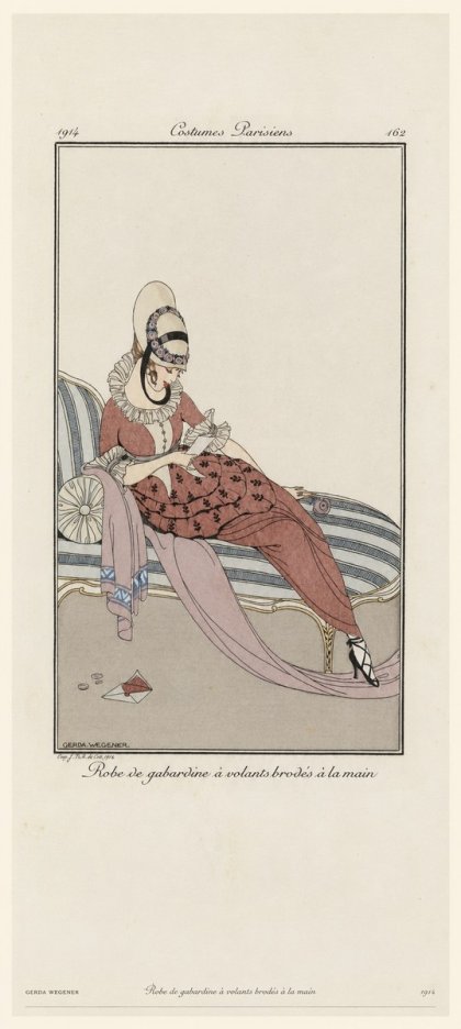 Gerda Wegener Robe De Gabardine À Volants Brodés À La Main II No6 - Poszter