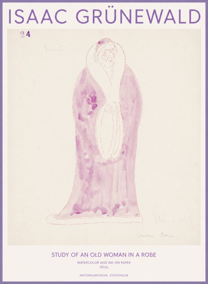 Isaac Grünewald Study of an Old Woman in a Robe No1 - Poszter