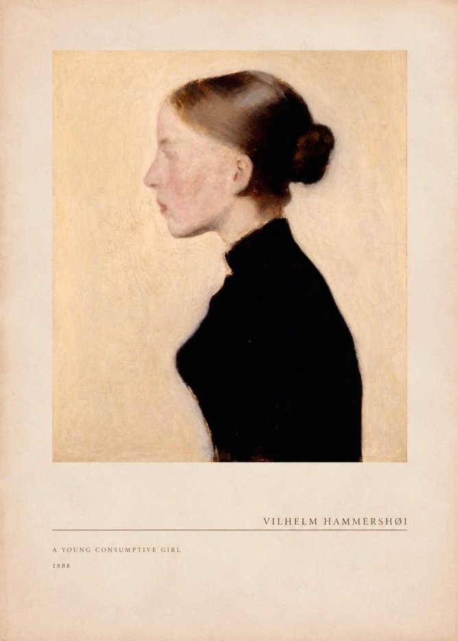 Vilhelm Hammershøi A Young Consumptive Girl No3 - Poszter