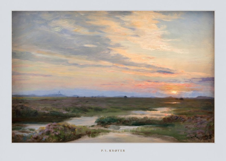 P.S. Krøyer Moorland with Sunset No5 - Poszter