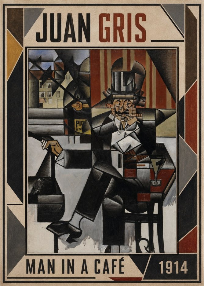Juan Gris Man in a Café No1 - Poszter