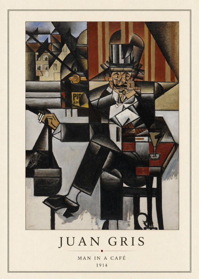 Juan Gris Man in a Café No3 - Poszter