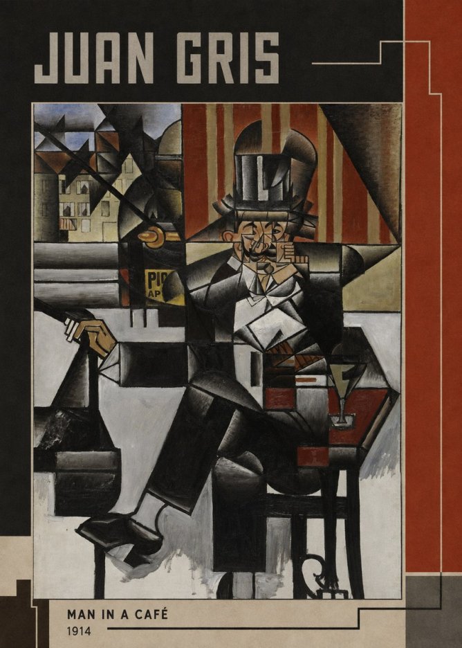 Juan Gris Man in a Café No6 - Poszter