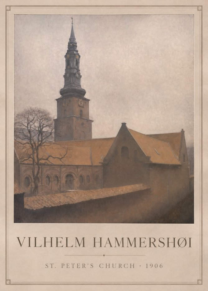 Vilhelm Hammershøi St. Peter's Church No1 - Poszter