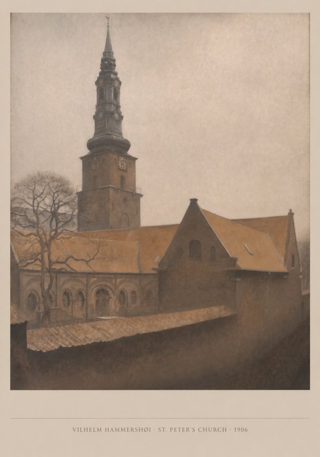 Vilhelm Hammershøi St. Peter's Church No5 - Poszter