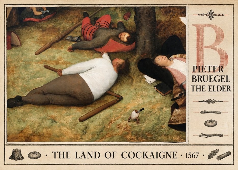 Pieter Bruegel The Land of Cockaigne I No4 - Poszter