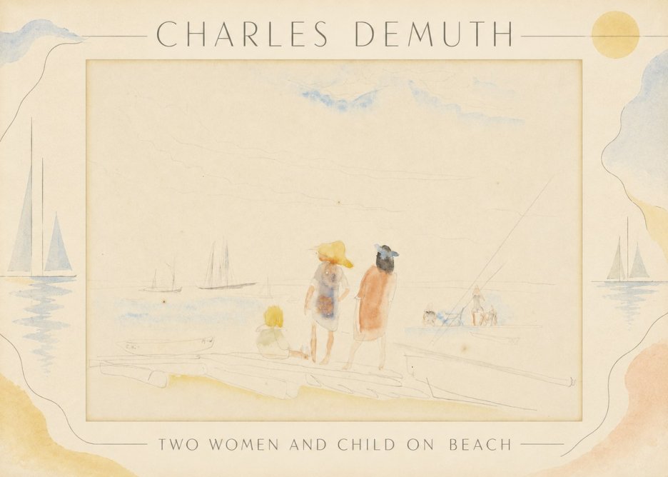 Charles Demuth Two Women and Child on Beach No3 - Poszter