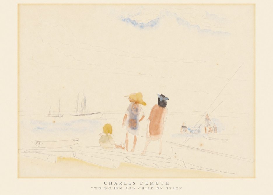 Charles Demuth Two Women and Child on Beach No6 - Poszter