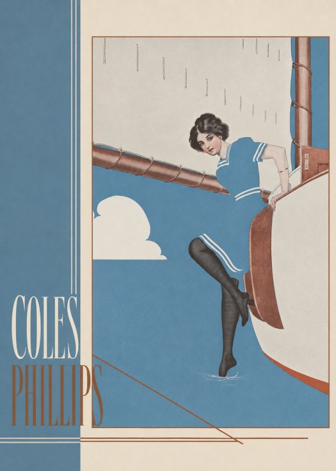 Coles Phillips Woman on a Yacht No2 - Poszter