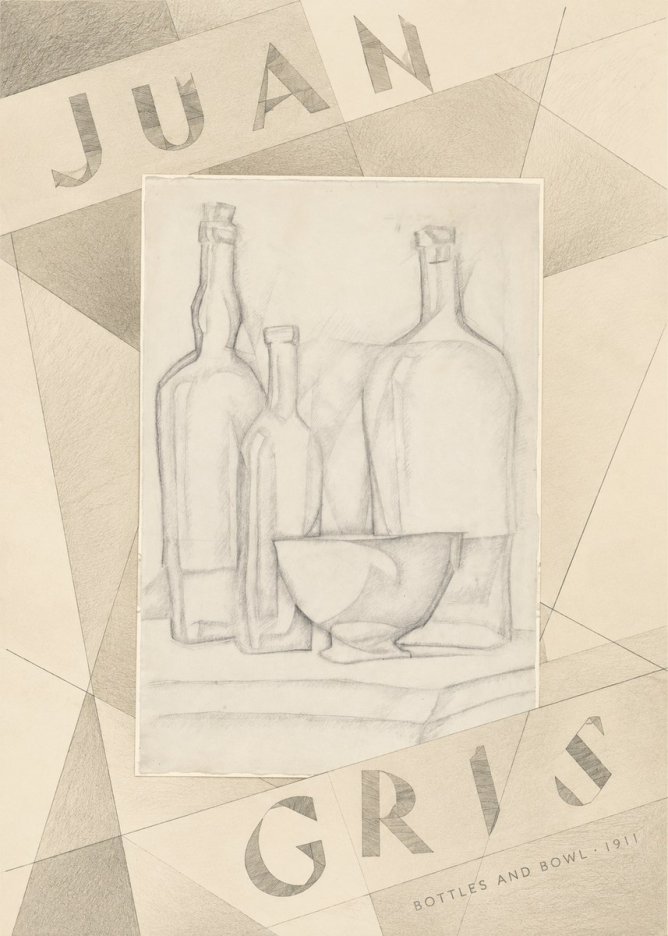 Juan Gris Bottles and Bowl No5 - Poszter