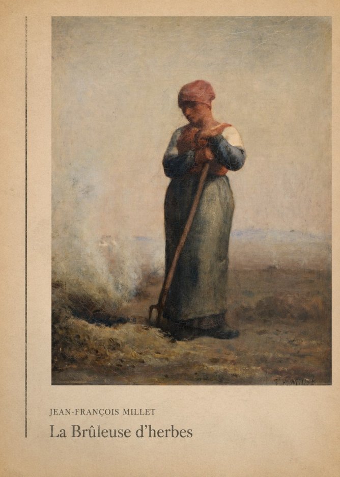 Jean-François Millet La Brûleuse D'herbes No2 - Poszter