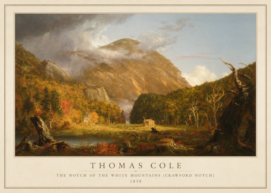 Thomas Cole The Notch of the White Mountains (Crawford Notch) No1 - Poszter
