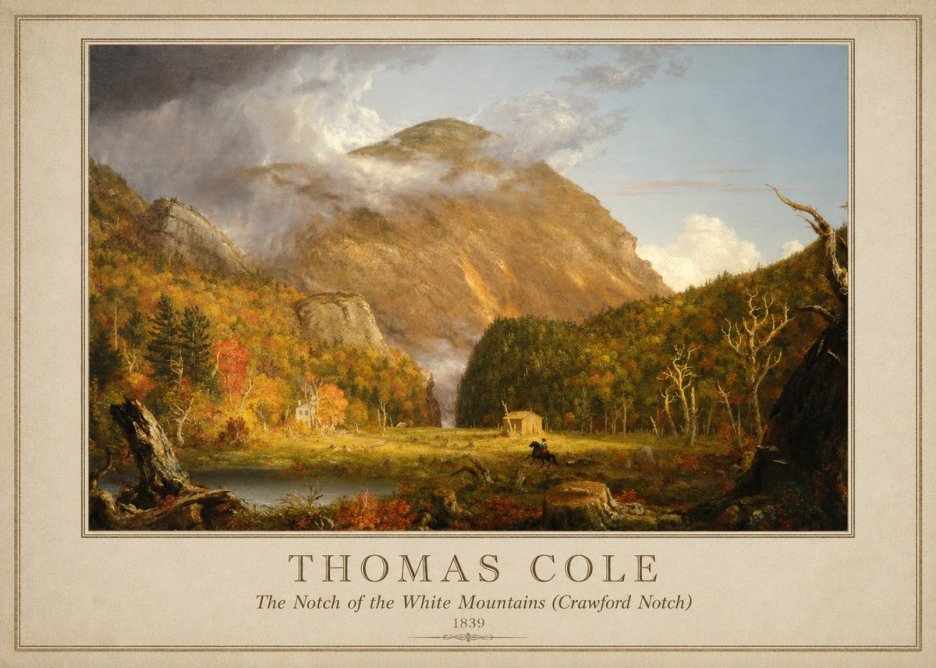 Thomas Cole The Notch of the White Mountains (Crawford Notch) No3 - Poszter
