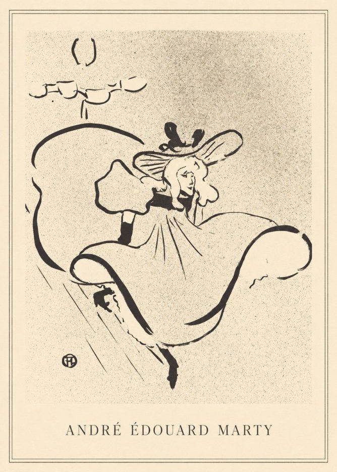 André Édouard Marty Elegant Woman with Hat No2 - Poszter
