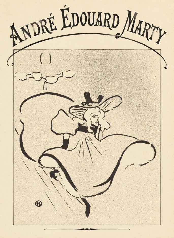 André Édouard Marty Elegant Woman with Hat No4 - Poszter