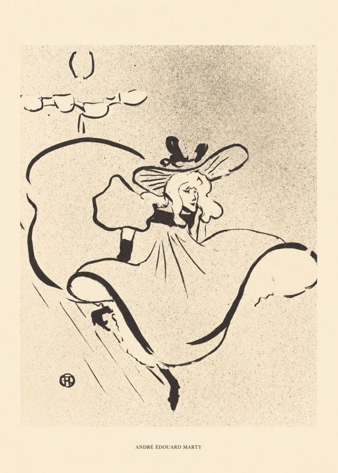 André Édouard Marty Elegant Woman with Hat No6 - Poszter