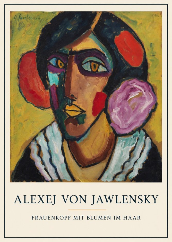 Alexej von Jawlensky Frauenkopf Mit Blumen Im Haar No5 - Poszter