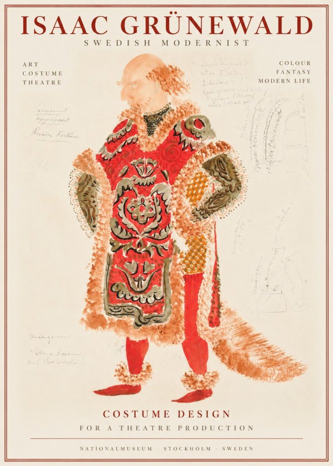 Isaac Grünewald Costume Design for a Theatre Production No1 - Poszter