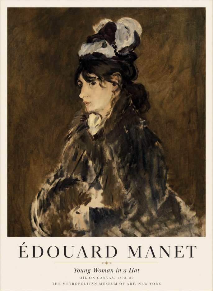 Édouard Manet Young Woman in a Hat I No2 - Poszter