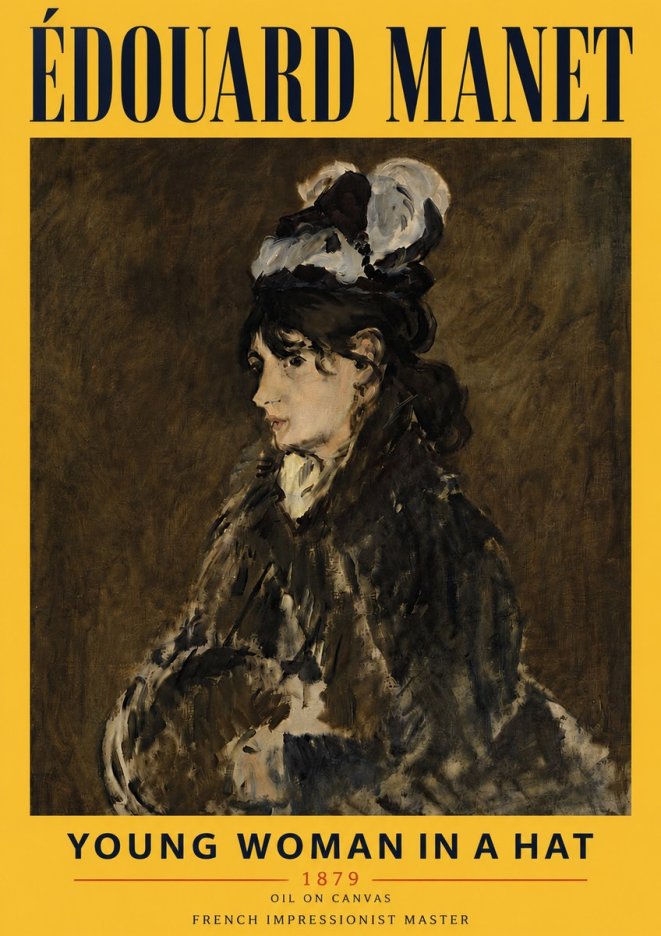 Édouard Manet Young Woman in a Hat I No6 - Poszter