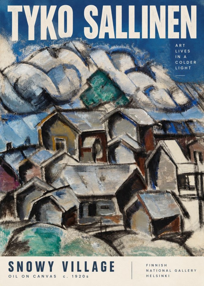 Tyko Sallinen Snowy Village No2 - Poszter