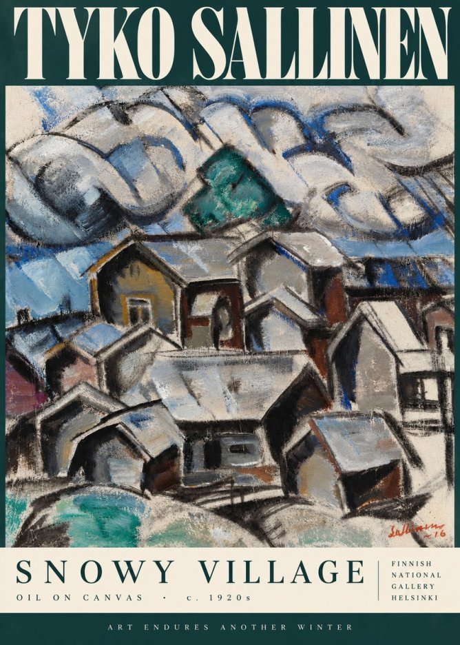 Tyko Sallinen Snowy Village No4 - Poszter