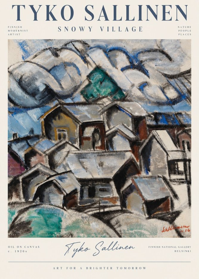 Tyko Sallinen Snowy Village No6 - Poszter