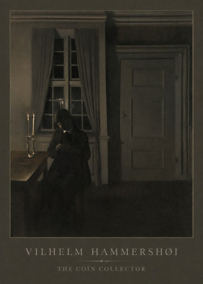 Vilhelm Hammershøi The Coin Collector No1 - Poszter