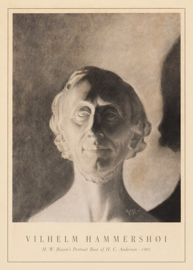 Vilhelm Hammershøi H. W. Bissen's Portrait Bust of H. C. Andersen No1 - Poszter