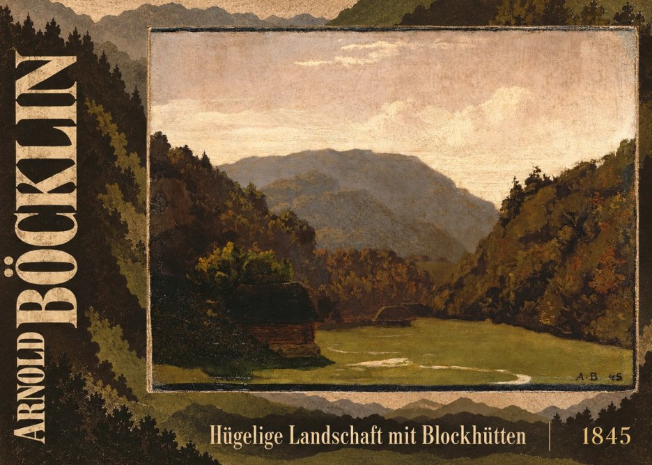 Arnold Böcklin Hügelige Landschaft Mit Blockhütten No5 - Poszter