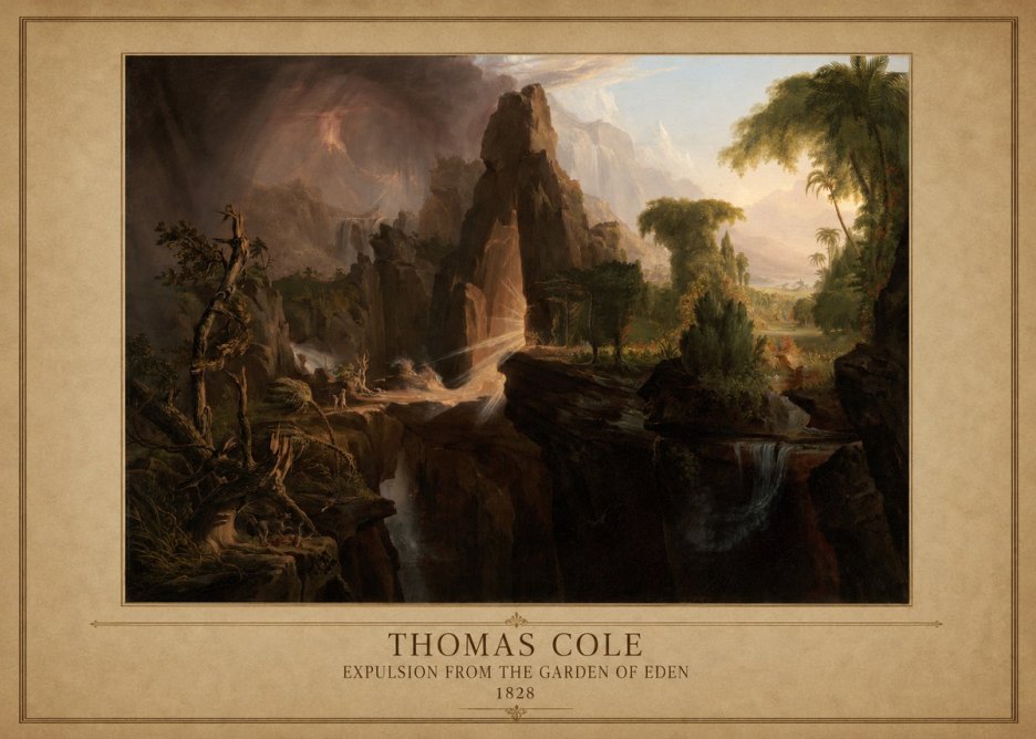 Thomas Cole Expulsion from the Garden of Eden II No1 - Poszter